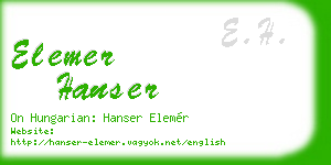 elemer hanser business card